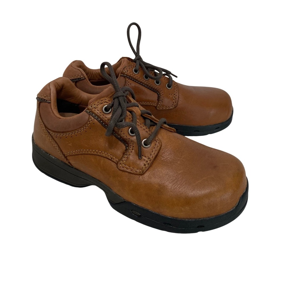 Carolina CA1670 Work Shoes Mens 6.5 W Brown Leather ASTM F2413-05 Excellent Slip
